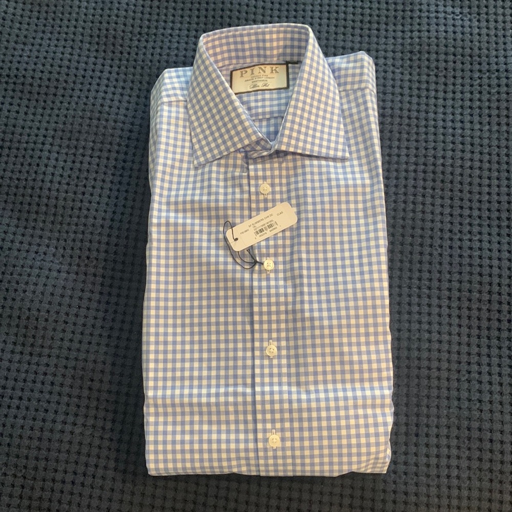 Thomas pink summers white button down SF CHK DC  16L